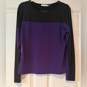 Calvin Klein Classic Black and Purple Blouse